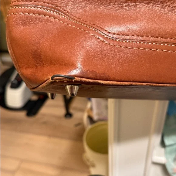 Vintage Coach collectible Brown Leather Handbag with Buckle - Picture 8 of 8